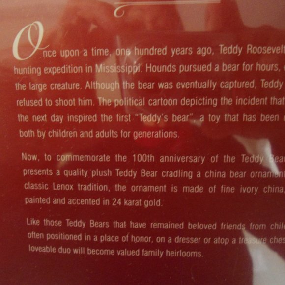 PAIR of Lenox American Bears * 100th Anniversary Ornament & Plush Teddy NIB BOGO - Picture 3 of 10